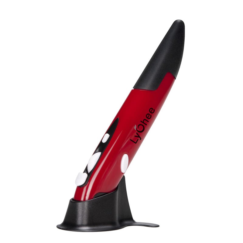 lychee Wireless Optical Pocket Pen Mouse, 2.4GHZ USB Wireless Optical Pen Mouse 800/1200/1600 DPI Adjustable Handwriting Mini Mice for PC Laptop Notebook Computer Mac (Red) - Image 1